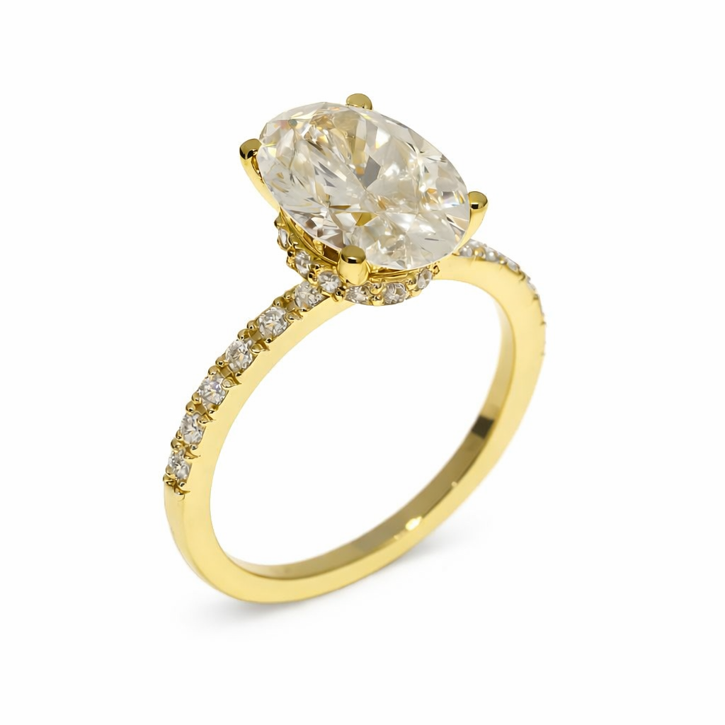 Lab-grown Ovaal Solitair ring 3.29crt